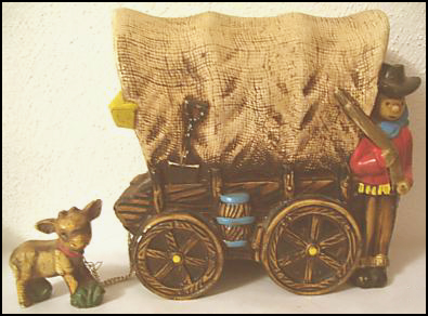 Vintage Western Plastic Toys: A Covered Wagon Bank